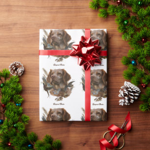 French Brittany, Bird Hunting Art  Wrapping Paper