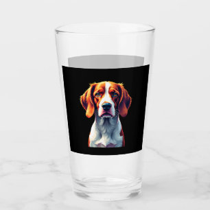 French Brittany Spaniel Mom Dad Dog Face Pop Art C Glass
