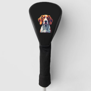French Brittany Spaniel Mom Dad Dog Face Pop Art C Golf Head Cover
