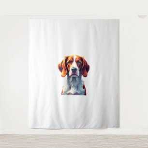 French Brittany Spaniel Mom Dad Dog Face Pop Art C Tapestry