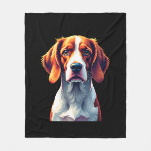 French Brittany Spaniel Mum Dad Dog Face Pop Art C Fleece Blanket