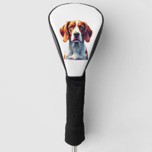 French Brittany Spaniel Mum Dad Dog Face Pop Art C Golf Head Cover