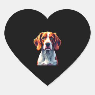 French Brittany Spaniel Mum Dad Dog Face Pop Art C Heart Sticker