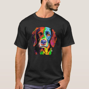 French Brittany Spaniel Mum Dad Dog Face Pop Art C T-Shirt