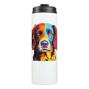 French Brittany Spaniel Mum Dad Dog Face Pop Art C Thermal Tumbler