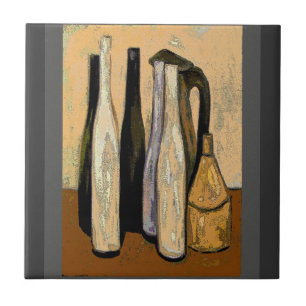 French Brown Jugs Abstract Tile
