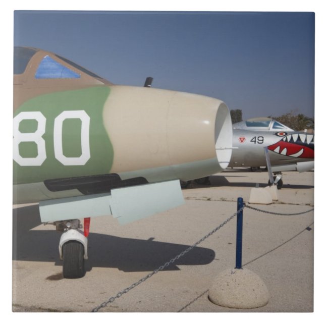 French-built Mystere fighter Ceramic Tile (Front)