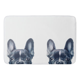 French bull dog bath mat