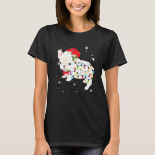 French Bull Dog Christmas Light Xmas Mum Dad T-Shirt