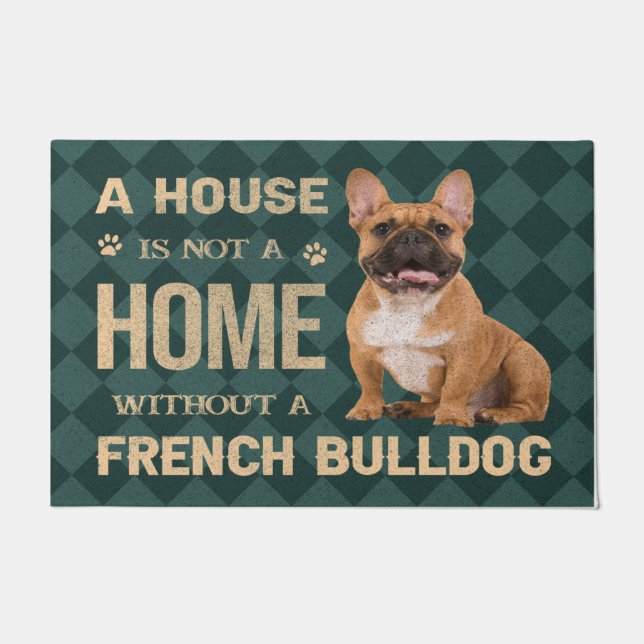 French Bull Dog Doormat, Funny Dog Outdoor Mat (Front)