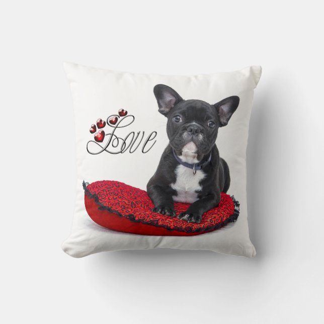 French Bull Dog - Frenchie - Love Cushion (Front)