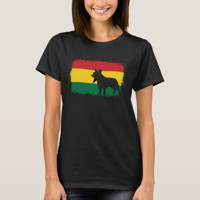 French bull dog Ghana Ghanaian flag frenchies bull T-Shirt (Front)