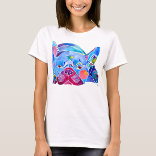 French Bull Dog in Blues T-Shirt