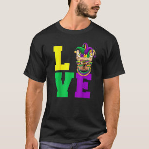 French Bull Dog Mardi Gras Mask Party T-Shirt
