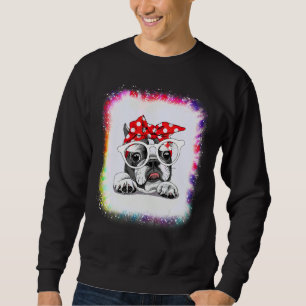 French Bull Dog Mum Boy Girl Tie Dye Bleach Ed Sweatshirt