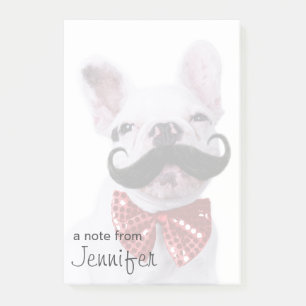 French Bull Dog Puppy With Moustache Post-it Notes