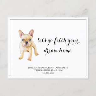 French Bull Dog Real Estate Buying Marketing   Postcard
