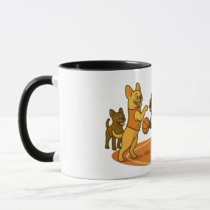 French Bull Dogs playing basketball. Mug