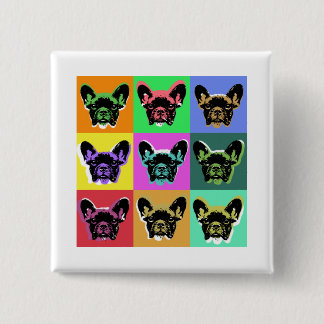 French bulldog 15 cm square badge