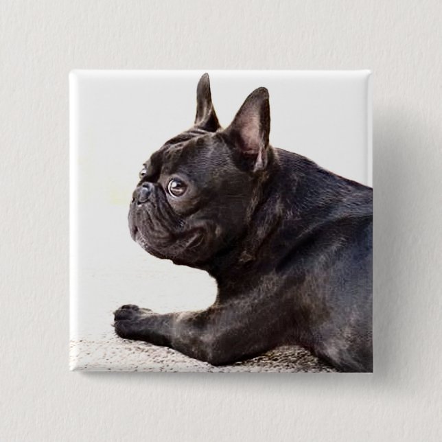 French Bulldog 15 Cm Square Badge (Front)