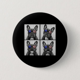 French Bulldog 4th Of July Aamerican Flag Dog 6 Cm Round Badge