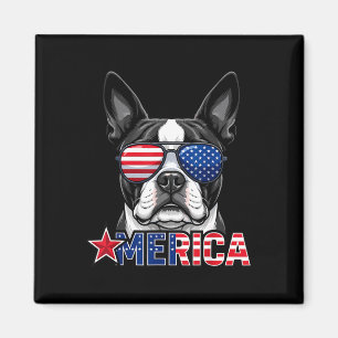 French bulldog 4th of july merica american flag magnet