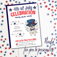 French Bulldog 4th of July Party BBQ Invitation