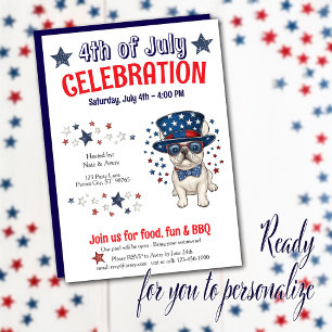 French Bulldog 4th of July Party BBQ Invitation