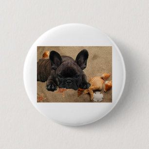 French bulldog 6 cm round badge