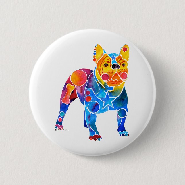 French Bulldog 6 Cm Round Badge (Front)