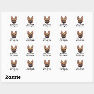French Bulldog 80% Cotton 20% Dog Hair Frenchie Classic Round Sticker