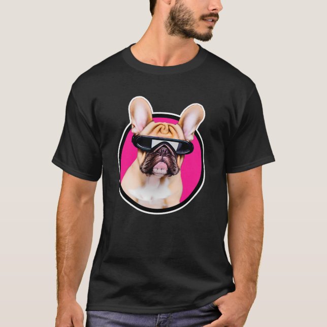French Bulldog 80s Style Vaporwave Frenchies Lover T-Shirt (Front)