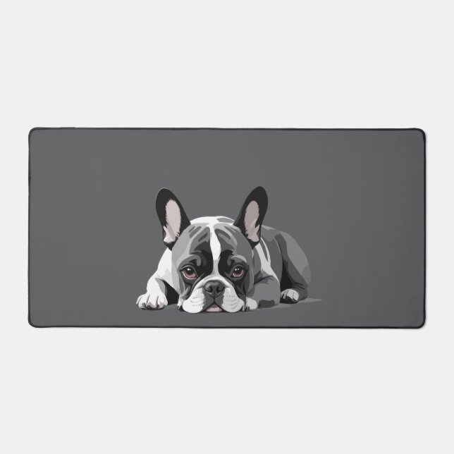 French Bulldog Adorable Cute Animal Sleeping Relax Desk Mat (Front)