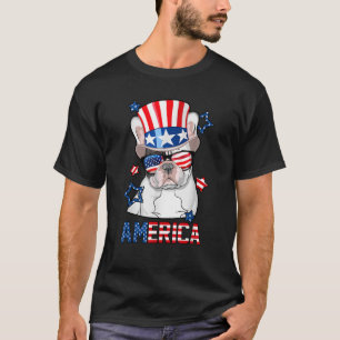 French Bulldog America American Flag Dog USA T-Shirt