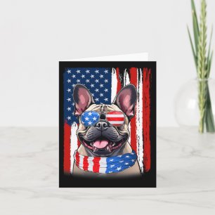 French Bulldog America Flag 4th Of July Usa Patrio Card