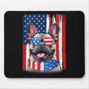 French Bulldog America Flag 4th Of July Usa Patrio Mouse Pad