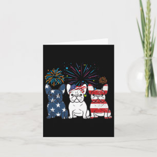 French Bulldog American Flag 4th Of July Independe Card