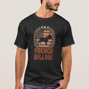 French Bulldog American Flag  Usa Patriotic Dog T-Shirt