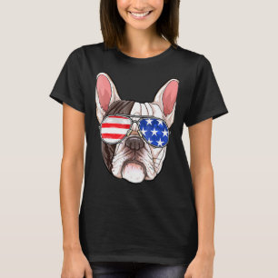French Bulldog American Sunglasses 4th Of July Dog T-Shirt