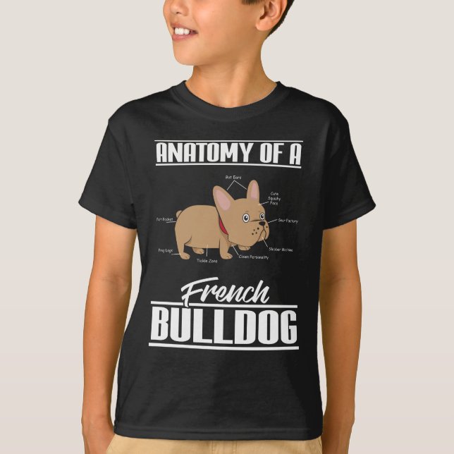 French Bulldog Anatomy Funny Dog T-Shirt (Front)