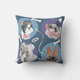 French Bulldog and Boxer Cushion