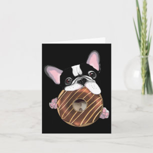 French Bulldog And Chocolate Doughnut  Card