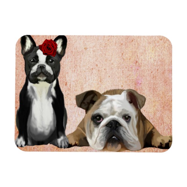 French Bulldog and English Bulldog Magnet (Horizontal)