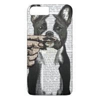 French Bulldog and Finger Moustache