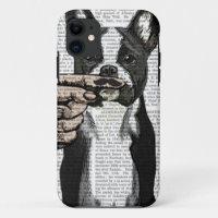 French Bulldog and Finger Moustache