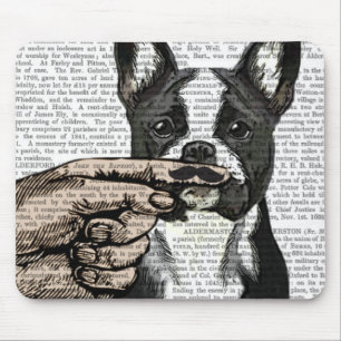French Bulldog and Finger Moustache Mouse Pad
