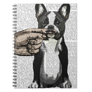 French Bulldog and Finger Moustache Notebook