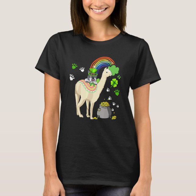 French Bulldog And Llama St Patricks Day Dog T-Shirt (Front)