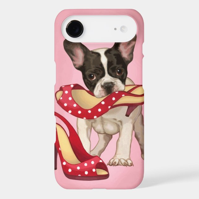 French bulldog and polka dot shoe Case-Mate iPhone case (Back)