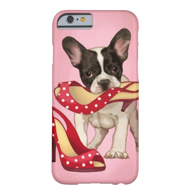 French bulldog and polka dot shoe Case-Mate iPhone case (Back)
